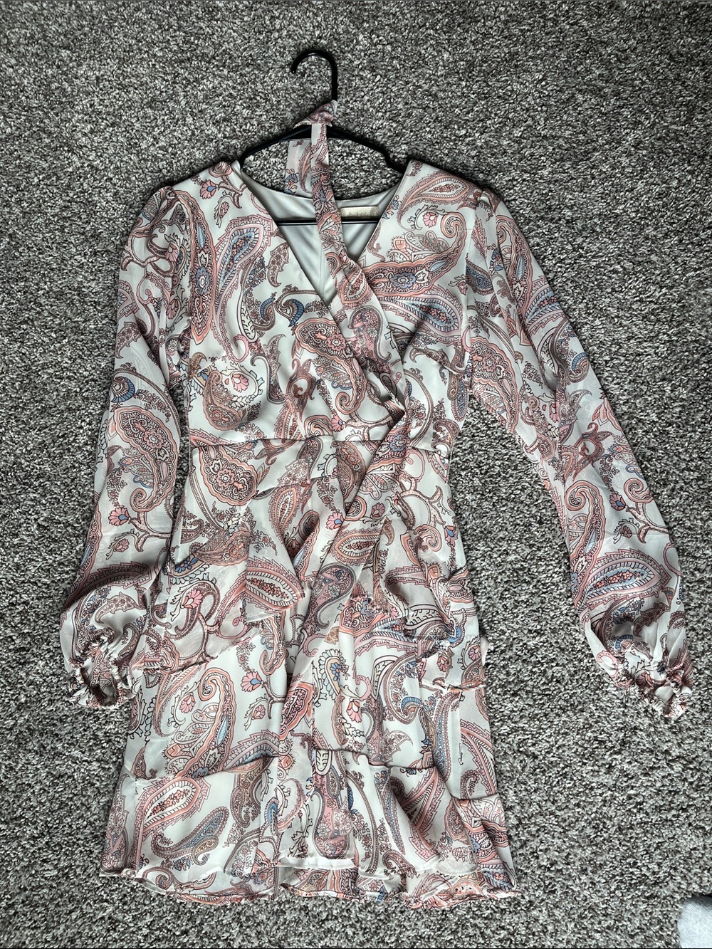 Altr’d State Paisley Wrap Dress in Ivory and Blush
